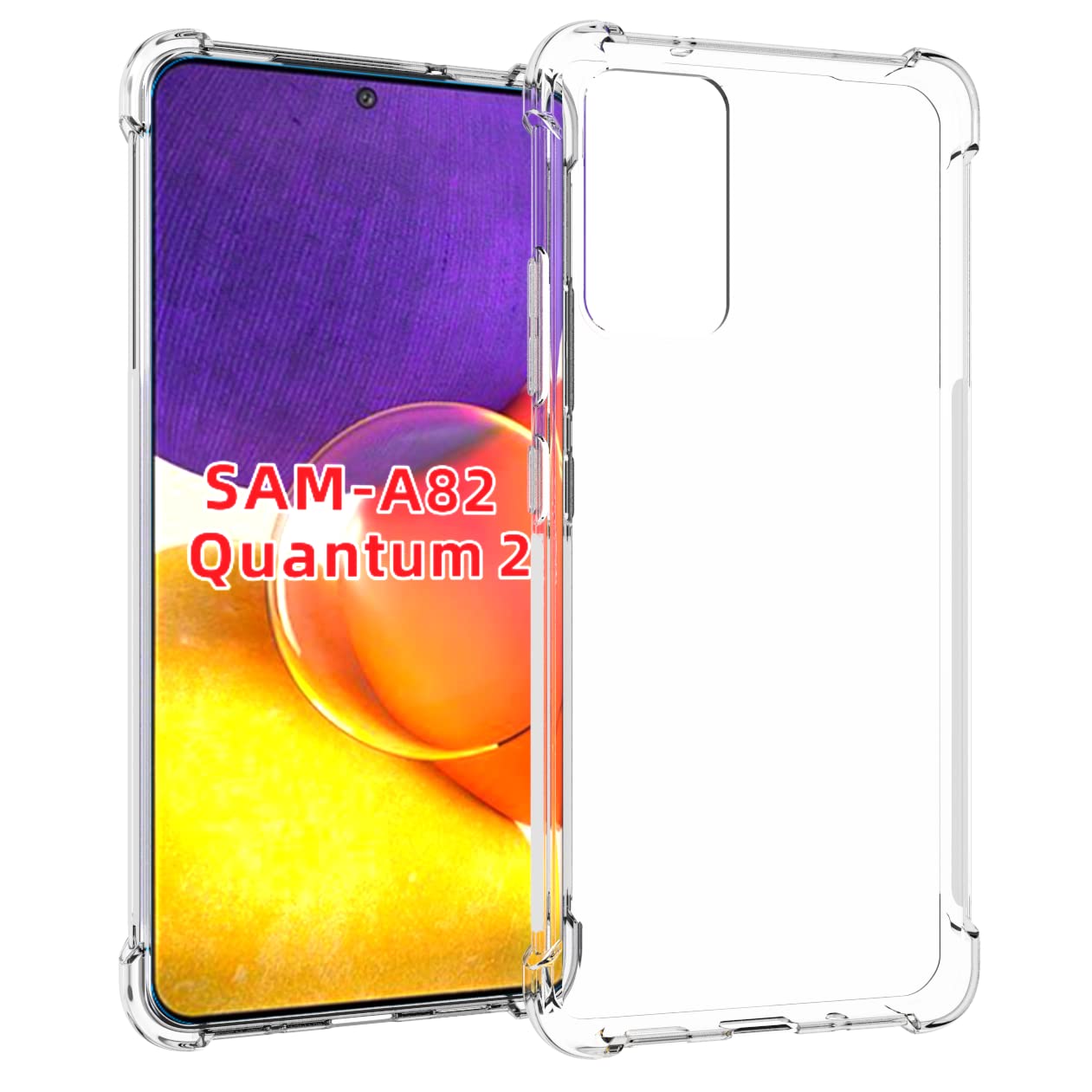 Case for Samsung Galaxy A82 /Galaxy Quantum 2 Case Clear TPU Four Corners Protective Cover Transparent Soft funda