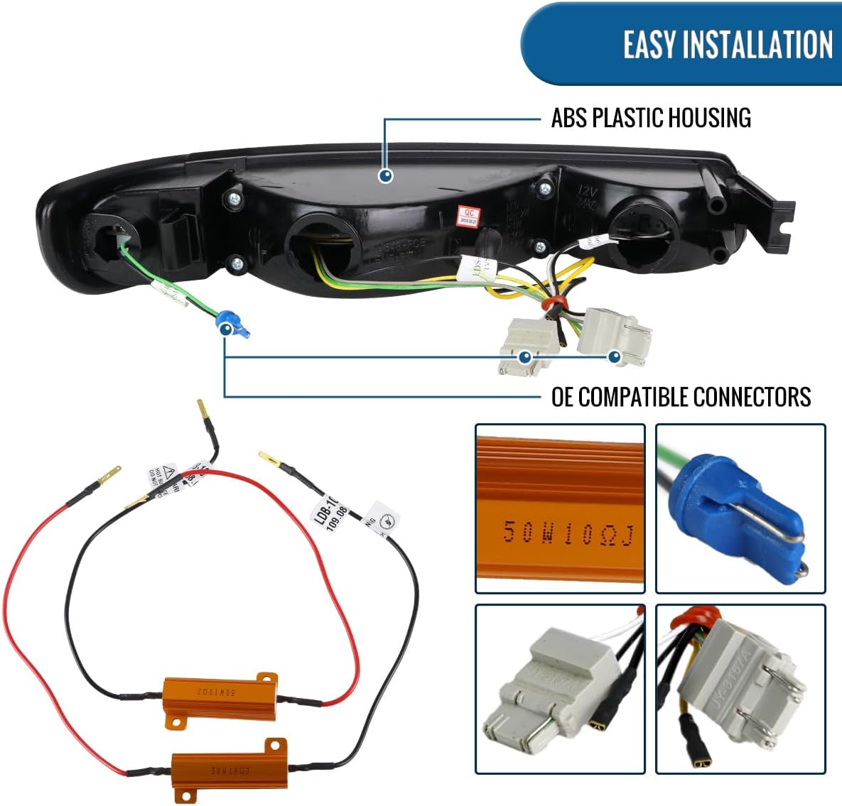 Ronnin - Fits 1999-2007 GMC Sierra Classic Yukon XL Upgraded Replacement Full LED Bumper Lights Sequential Turn Signals Assembly Pair | Black