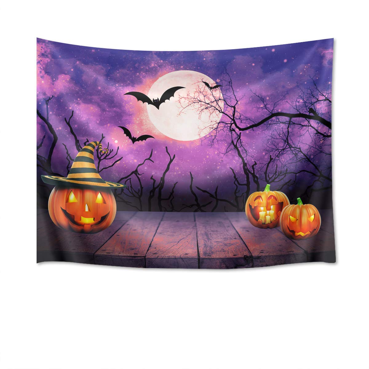 Amazon.co.jp: LB ハロウィン飾り 壁掛け タペストリー 満月とジャック