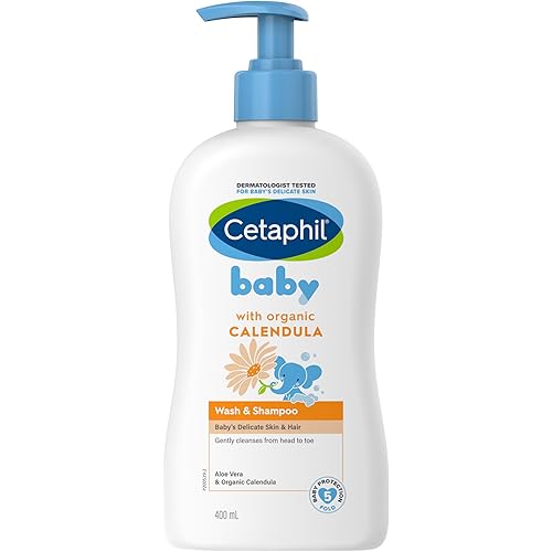 Cetaphil Baby Wash & Shampoo with Organic Calendula,Tear Free, Paraben, Colorant and Mineral Oil Free, 13.5 Fl. Oz (Packaging May Vary)