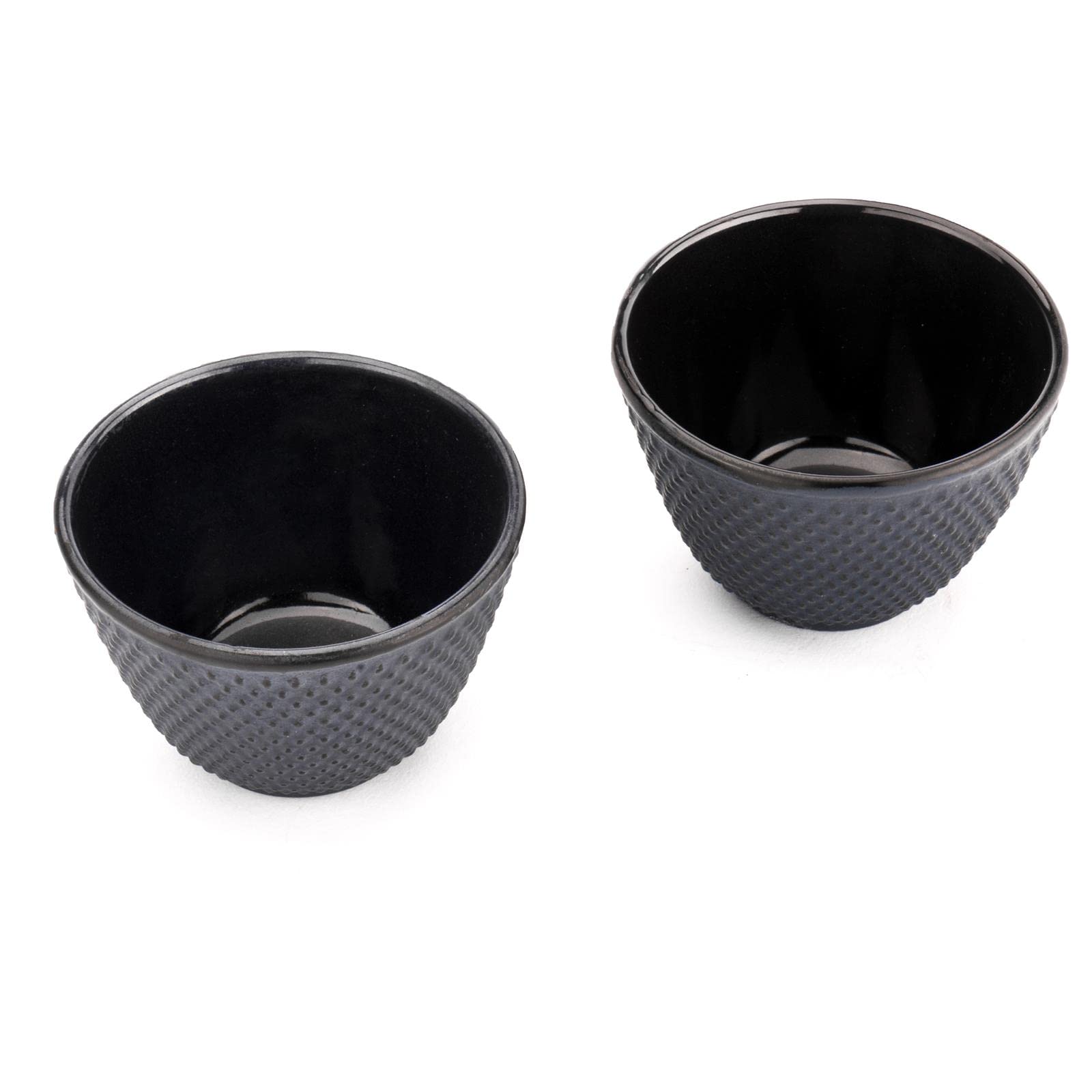 Bredemeijer Teekanne asiatisch Gusseisen Set blau 1.25 Liter mit Edelstahl Tee-Filter Sieb-Einsatz für losen Tee mit Stövchen und Teebecher (2 Tassen)