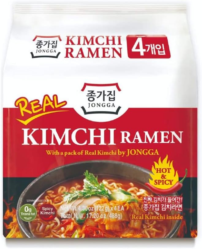 JONGGA REAL KIMCHI RAMEN (PACK OF 4)