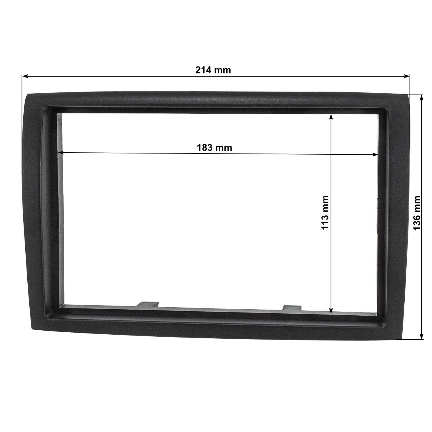 tomzz Audio 2414-048 Cornice Radio Doppio DIN Compatibile con Fiat Ducato Peugeot Boxer Citroen Relè Ponticello Fzg. con predisposizione radio Nero