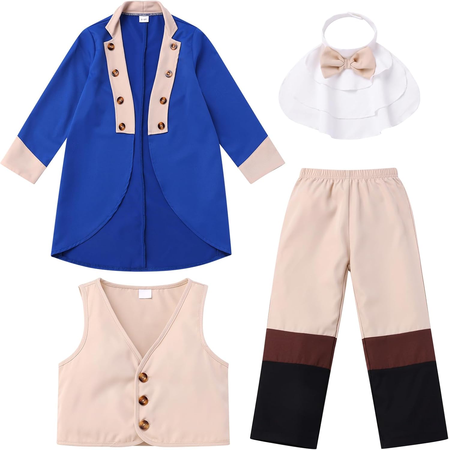 IBTOM CASTLE Washington Costume Boys Kids Colonial Boy Costume California Costumes for Boys Halloween Cosplay Fancy Uniform - Image 6