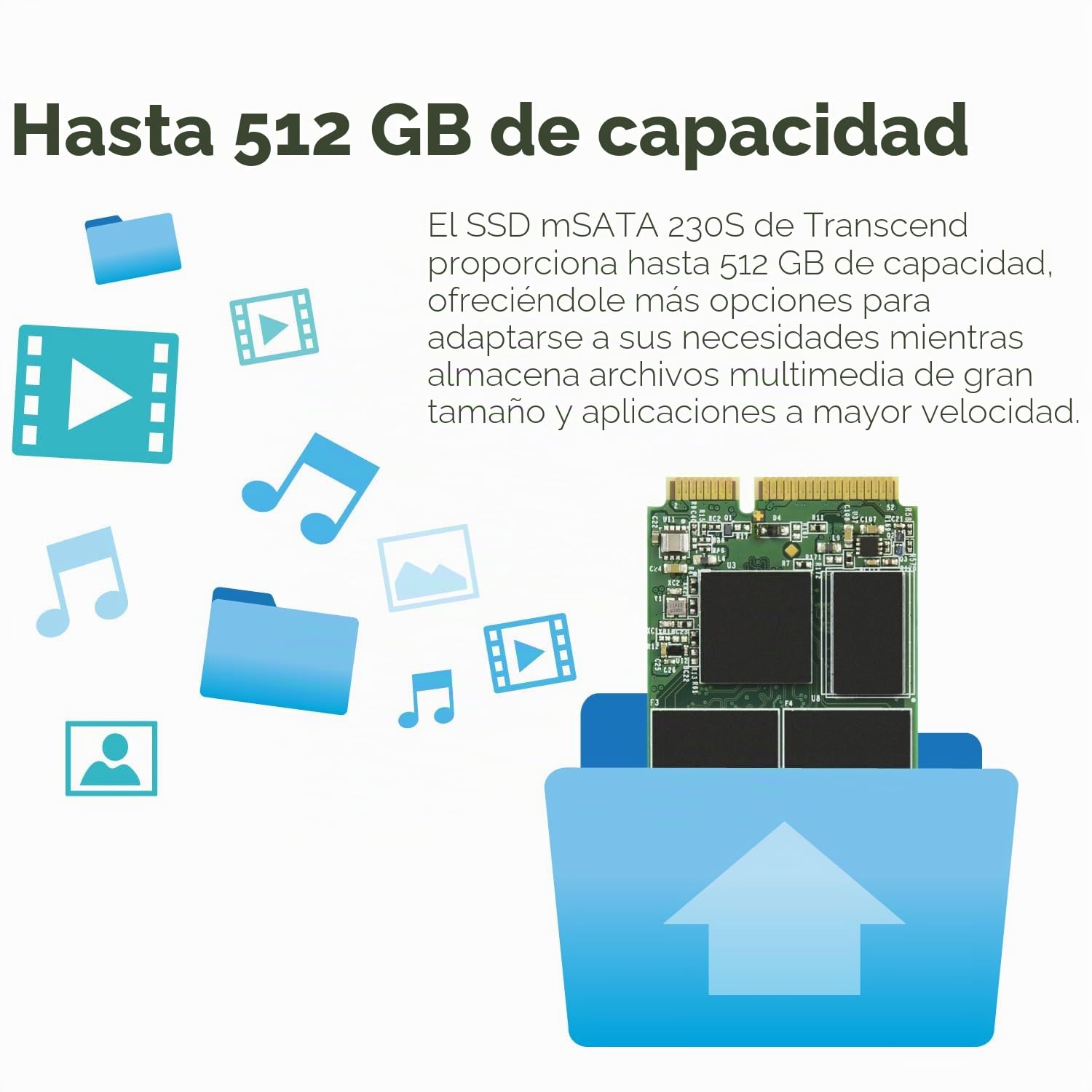 Transcend 64GB MSA230S SATA III 6 Gb/s mSATA SSD 3D TLC NAND TS64GMSA230S