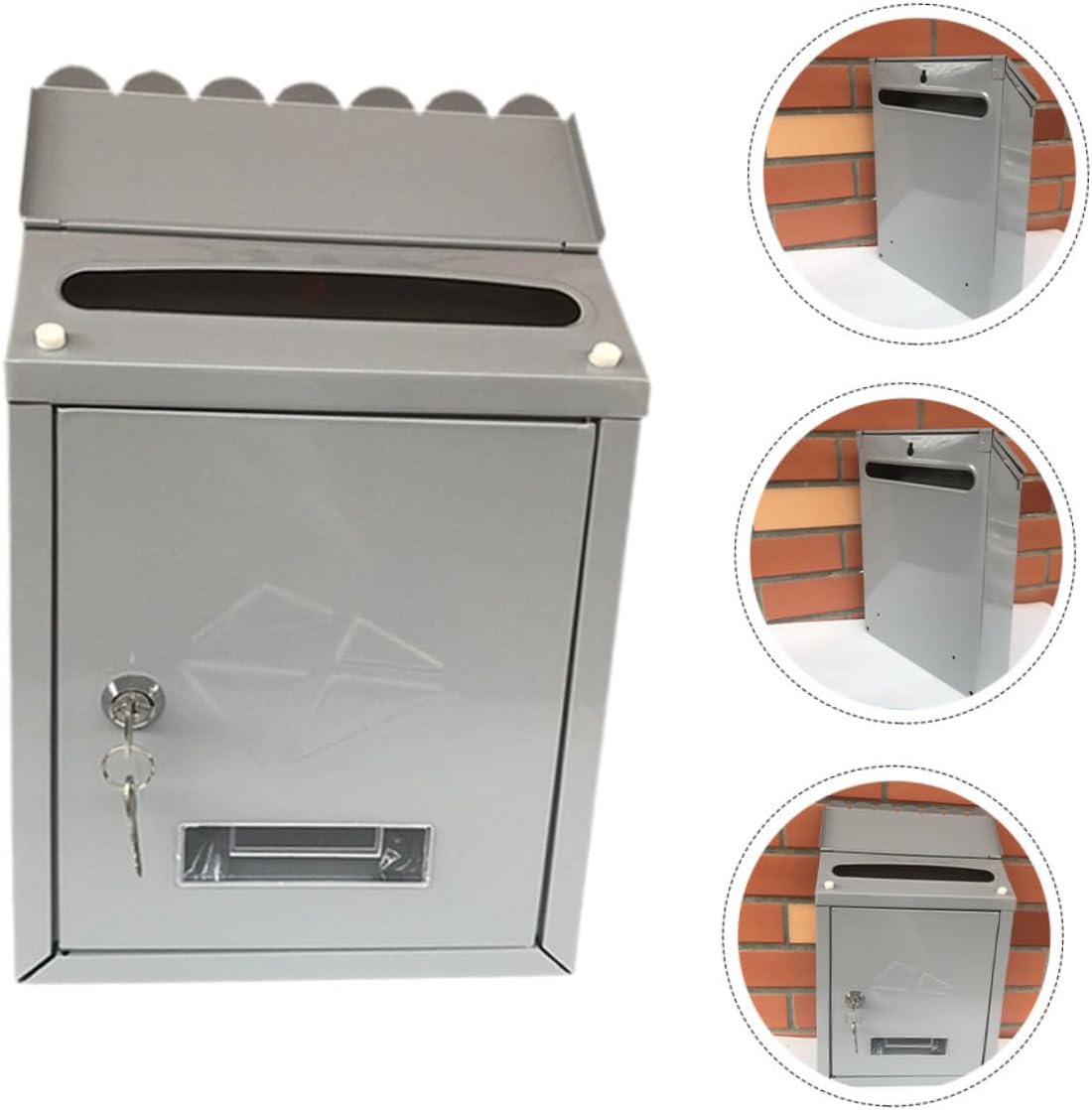 Outdoor Wall Mount Mailbox Rainproof Tinplate Design for Newspapers Letters Documents Vintage Locking Mailbox Decorative Outdoor Decor for Home Office