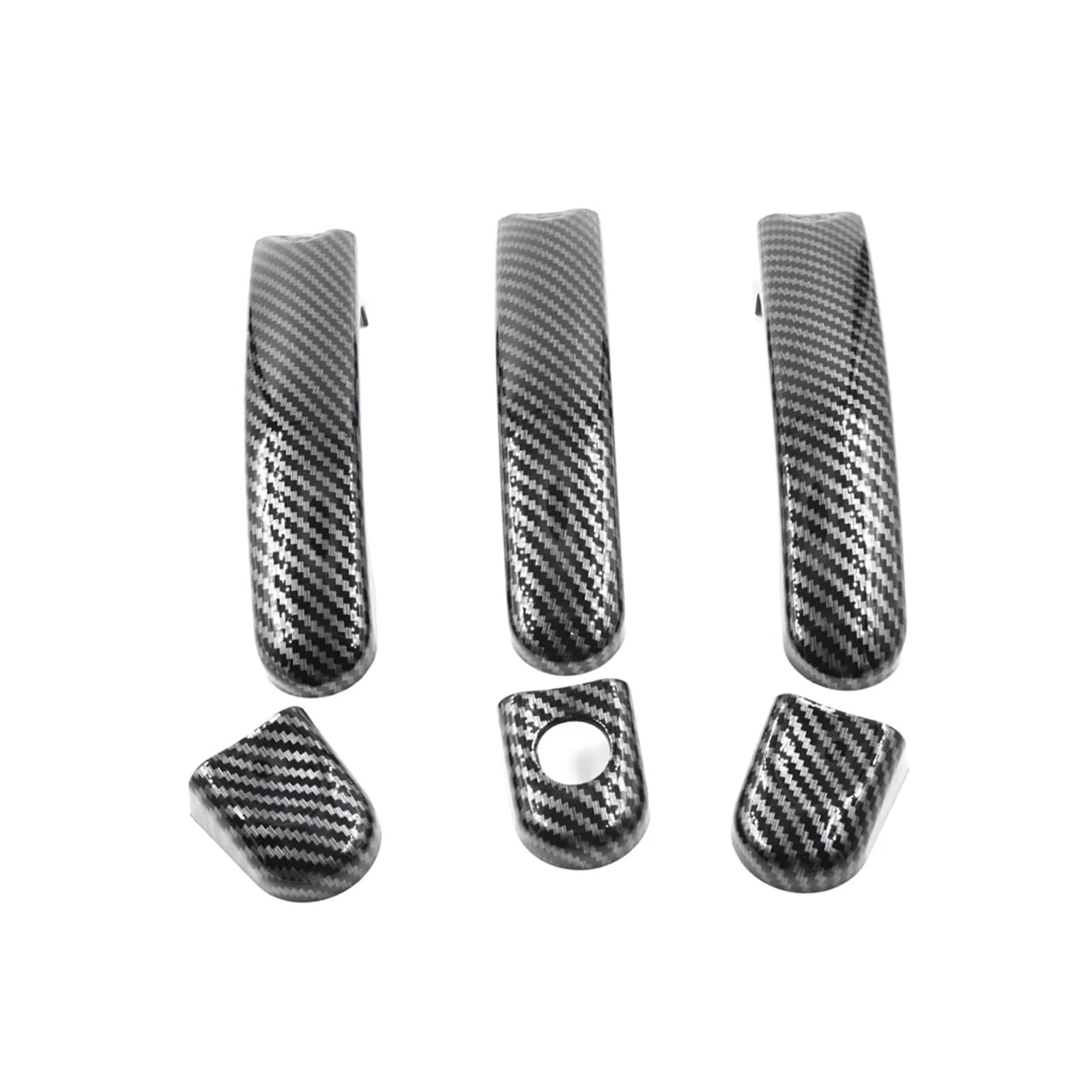 DBCKLS Vehicle Exterior Outer Door Handle for VW for Transporter for T5 for T6 for Caravelle for Caddy Outside Exterior Door Handle Carbon Fiber Gloss Black 1 Set(Carbon Fiber)