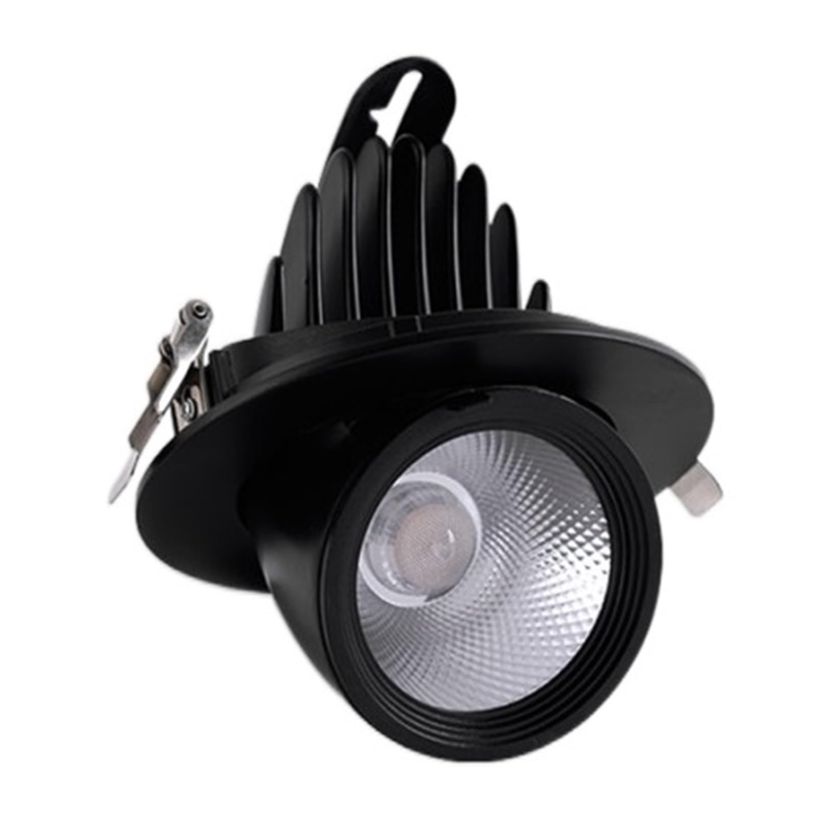 LED Downlight Dimmable 360 Degree Angle Rotatable Ceiling Recessed Spot Lights 7W 10W 20W AC for Bedroom Corridor Home Easy Installation(Black,White_20W DIMMABLE)