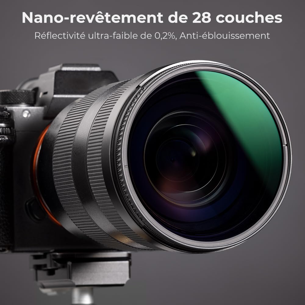 K&F Concept Filter Polarisant Filtre CPL 82 mm Nano-X MRC HD Super Mince Multicouche pour Objectif Appareil Photo Caméra Reflex Numérique