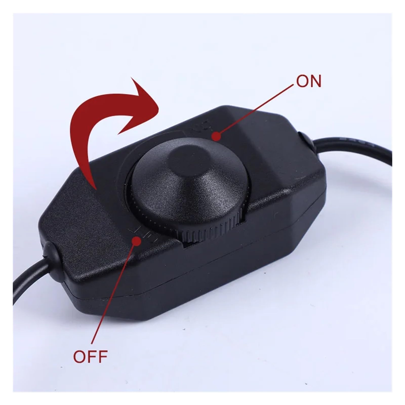 Pokrętło USB LED ściemniacz z włączaniem/wyłączaniem DC 12 V wstążka regulacja jasności przełącznik kontrolera światło złącze wentylatora (A czarny)