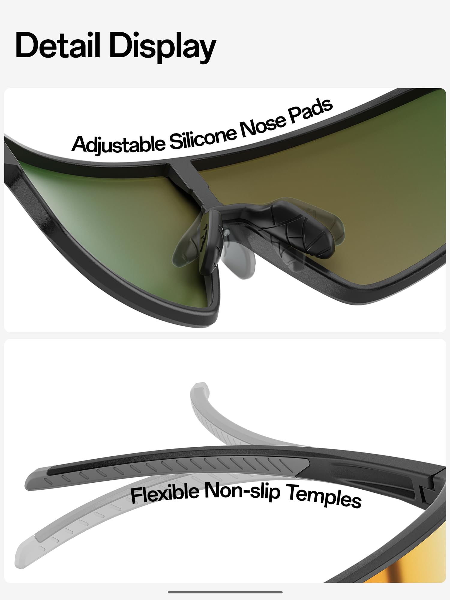 KAPVOE K473 Occhiali da Ciclismo Fotocromatici e Colorati per Uomo e Donna, Occhiali da Sole Sportivi UV400, MTB, Baseball, Pickleball