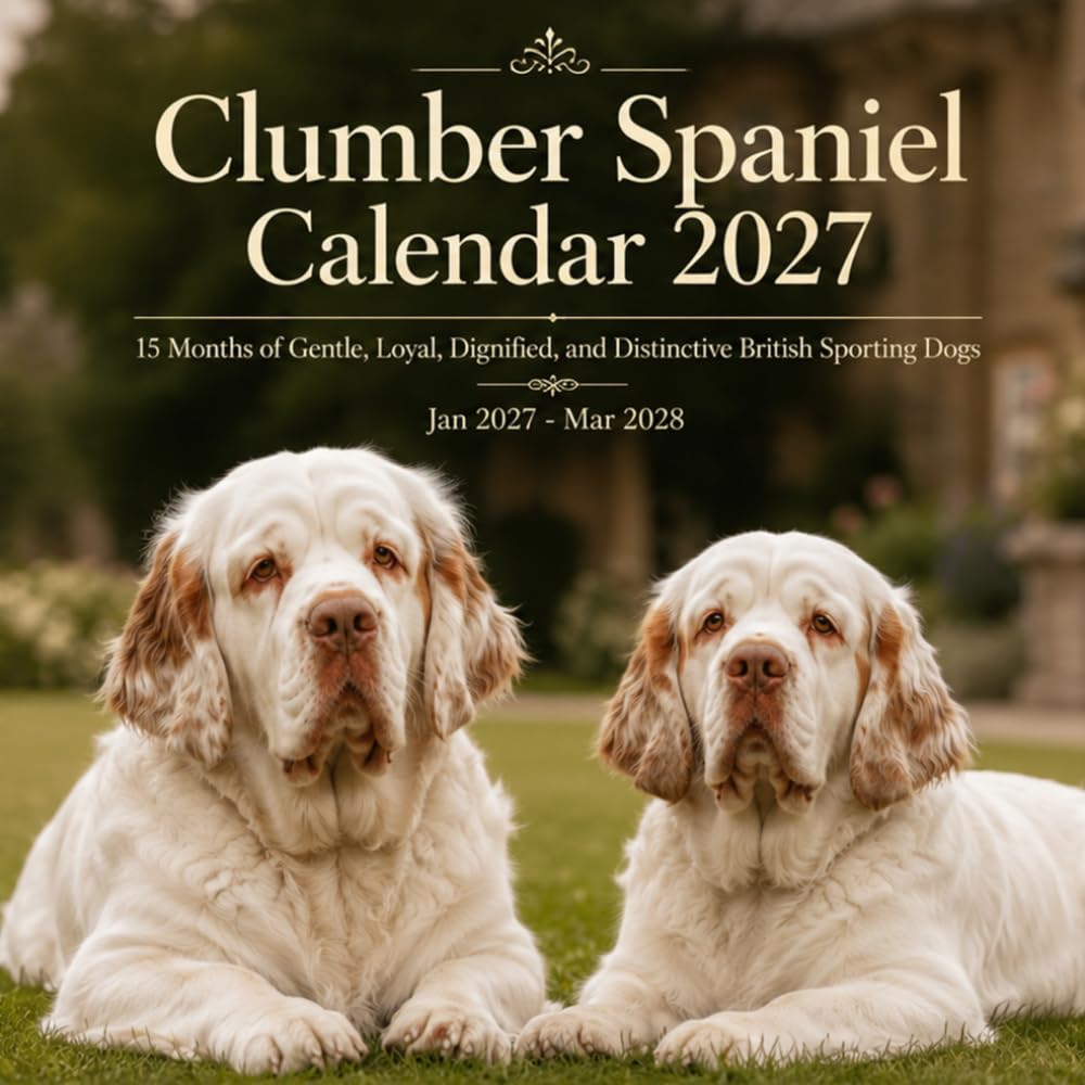 Clumber Spaniel Calendar 2027: 15 Months of Gentle, Loyal, Dignified, and Distinctive British Sporting Dogs | Jan 27–Mar 2028