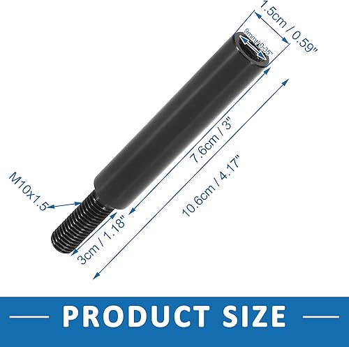 Miniatura 3 de Extensor de perilla de palanca de cambios de 3 pulgadas M10X1.25 para Nissan Sentra 2010-2014 aleación de aluminio negro