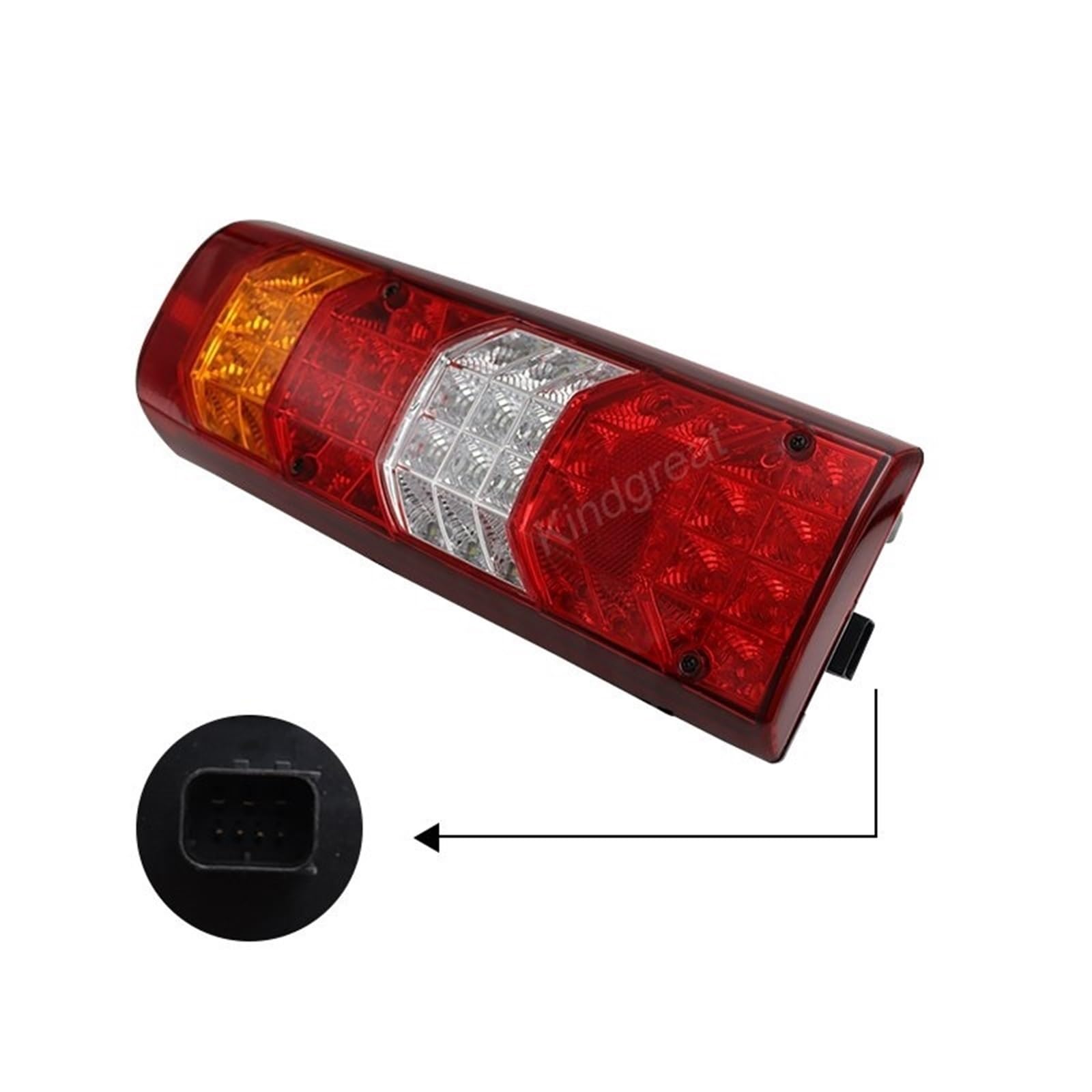 Genérico Luz trasera Para Benz MP4 para luz trasera de remolque de camión 0035441703 0035440803 para partes de carrocería de camión luces traseras de 24V parada de freno(Left)