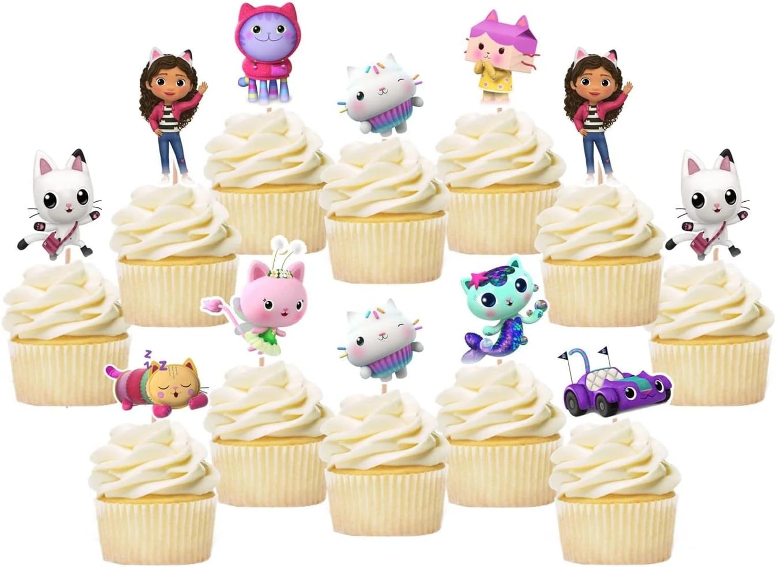 Blip 12PCS/ SET GABBY DOLLHOUSE CUPCAKE PICKS TOPPER BIRTHDAY PARTY DECORATION