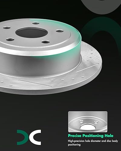 Miniatura 328 de SCITOO Juego de 2 frenos de freno ranurados traseros para Chrysler Town & Country, 08-16 para Dodge Grand Caravan, 09-13 para Dodge Journey, 12-15