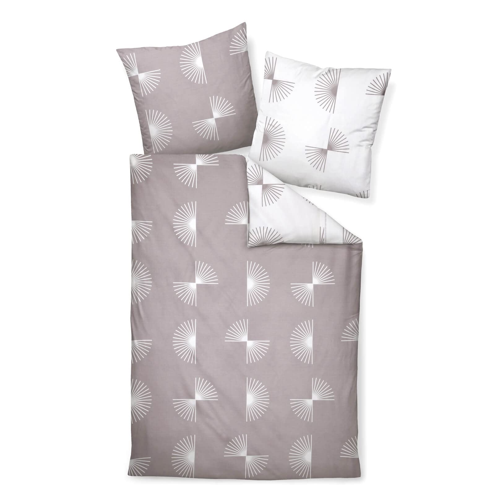 Janine Mako-Satin Bettwäsche J. D. 135x200 cm + 80x80 cm Taupe