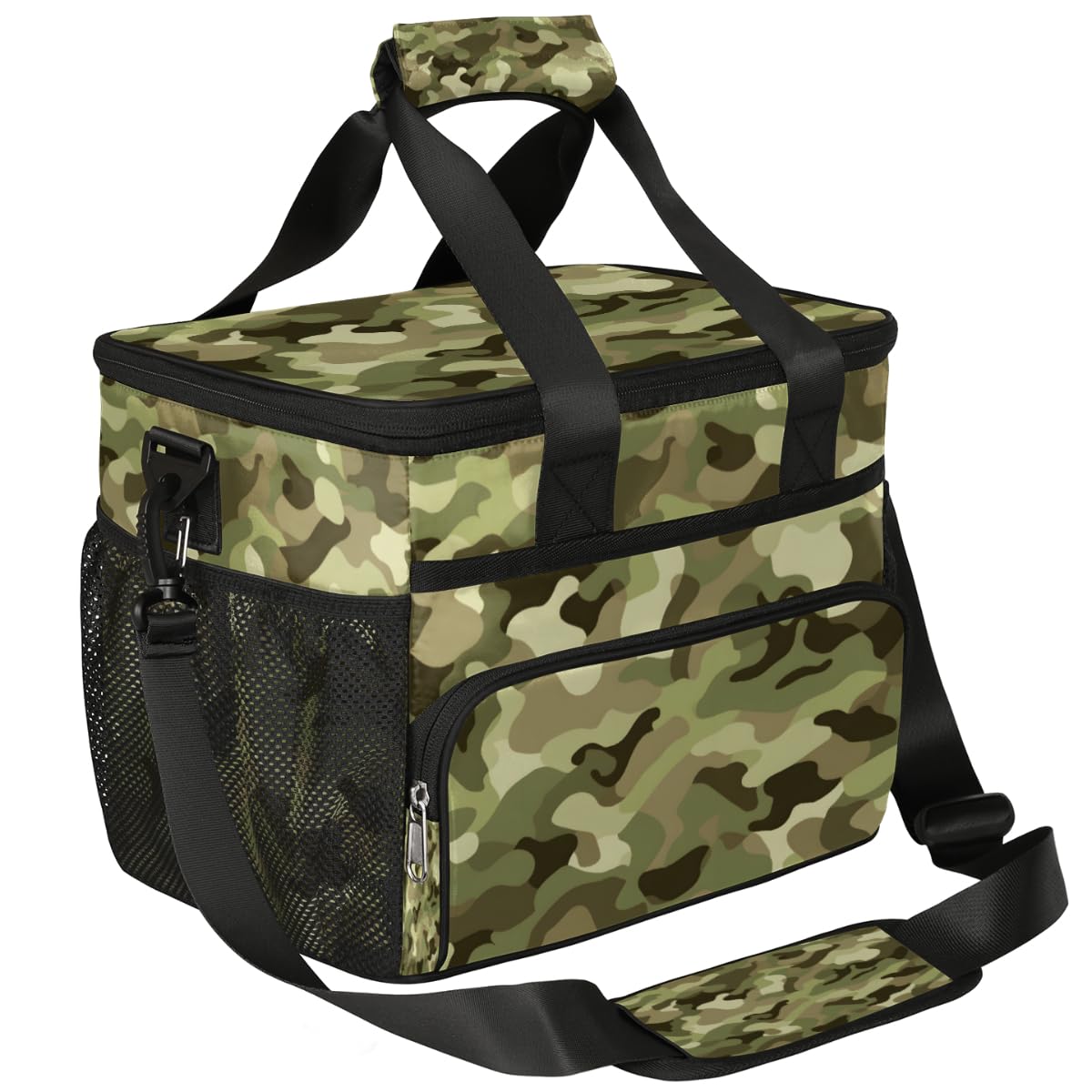 Camo Military Texture Insulated Picnic Backpack Lunch Box for Women Men Picnic Basket Tote Lunch Bag Picnic Bag Portable Lunch Bags for Picnic, Beach, Work, Trip,Office, Camp Camouflage