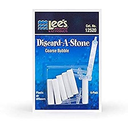 Lee's Pet Products ALE12521 6-Pack Discard a Stone Disposable Air Diffuser for Aquarium Pump, Fine
