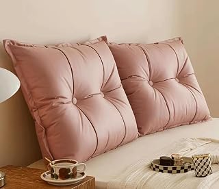 MGEMJMJ Almohada Combinada Cabecero Tatami Cojín De Lectura La Cintura Cojín Lumbar Sofá Almohada Cojín(Size:90cm /35.4in(1pc),Color:Rosa)