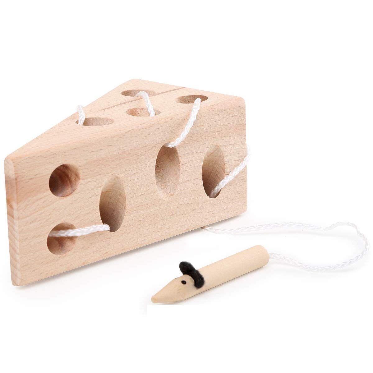 Small Foot Cat and Mouse Wooden Threading Game, FSC 100%-Certified, for Children Aged 3 Years and up