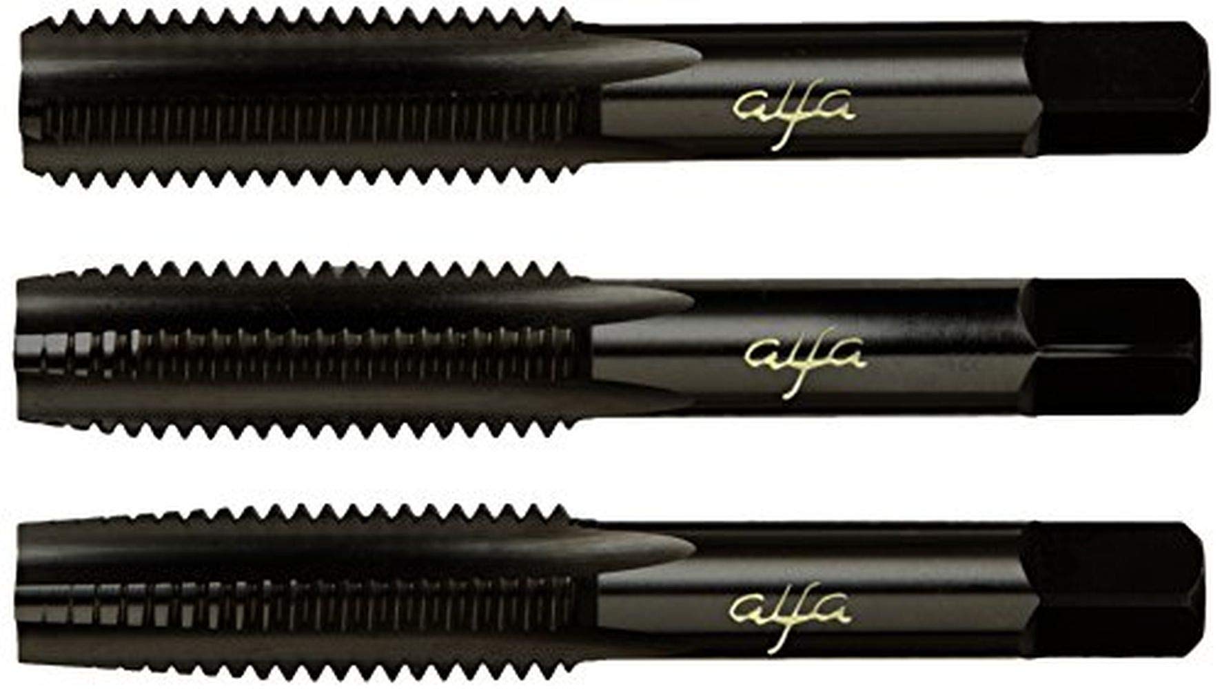 Alfa Tools HTS80034 3/8-16 Hss Black Oxide Alfa Hand Tap Set Made In USA,