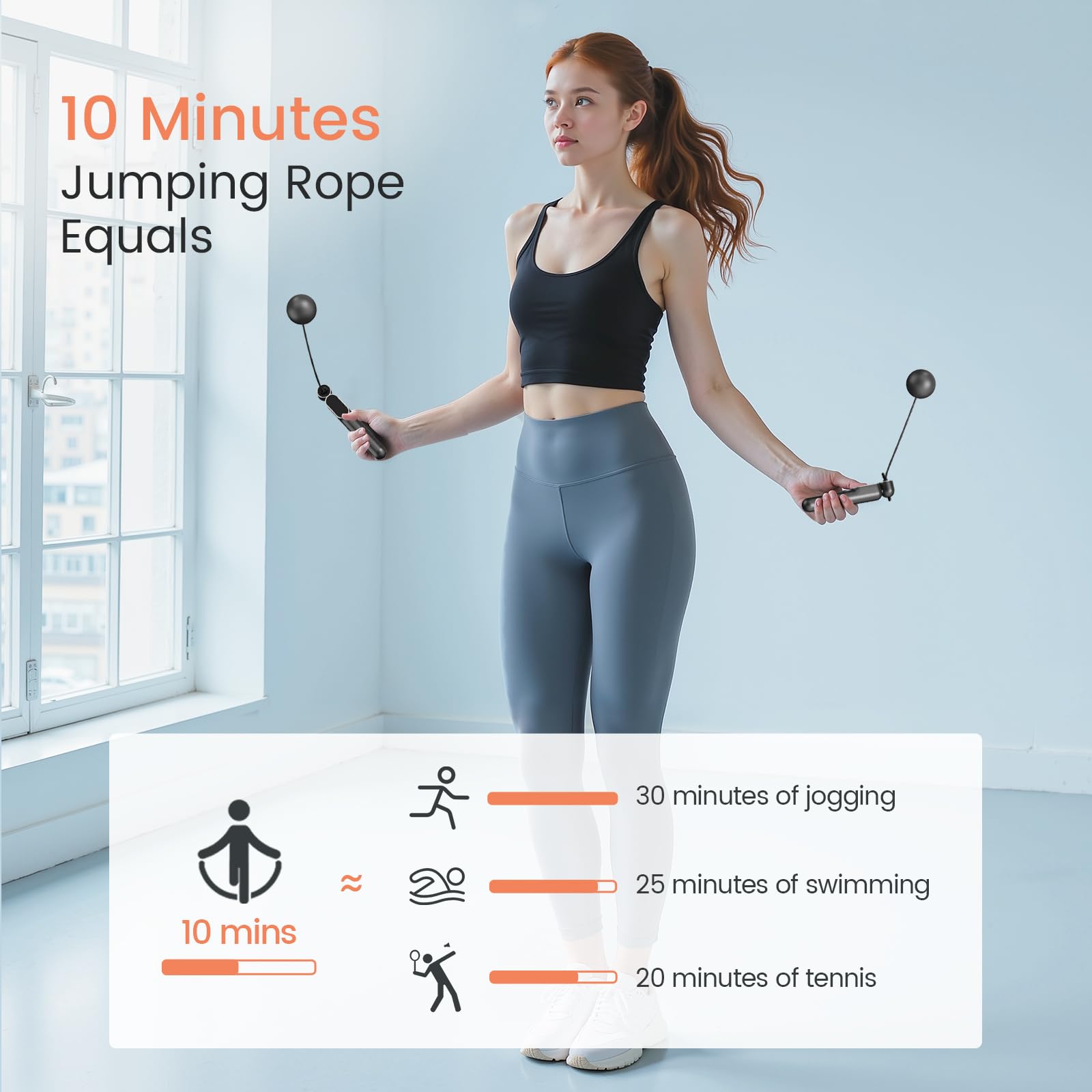 Corde à sauter sans fil avec compteur, corde à sauter lestée 2 en 1 pour enfants, femmes, hommes, cordes à sauter numériques intelligentes réglables pour fitness, entraînement, boxe, entraînement de