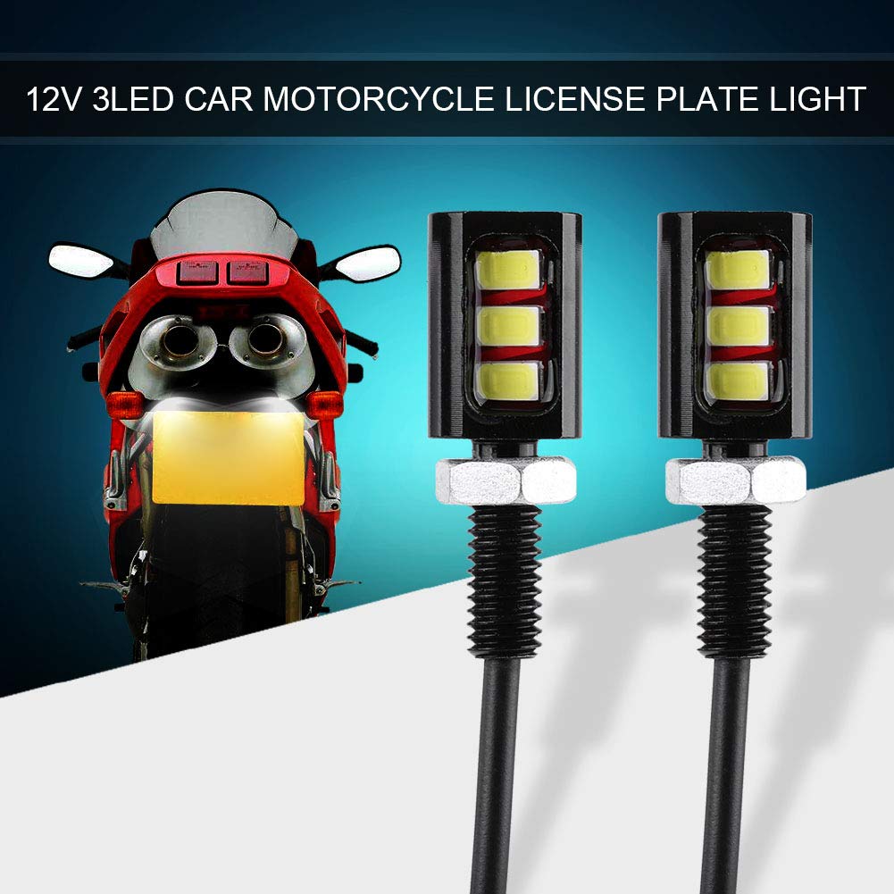 Luci Targa LED Per Moto - 2 Pezzi, 12V, Giallo, Universali