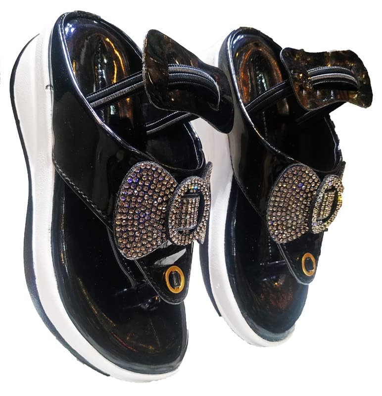 Image of fancy sandal for Cute Baby girl's 3 to 8 year with white, pink,black in beautiful colour with Angle look fashion butterfly and flower design sandal