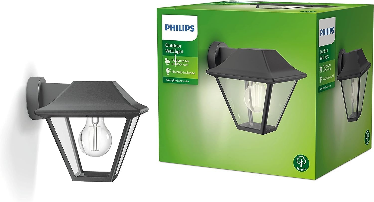 Philips LED Tyla, Lampada da Parete per Esterni a Energia Solare, Luce Naturale, Sensore di