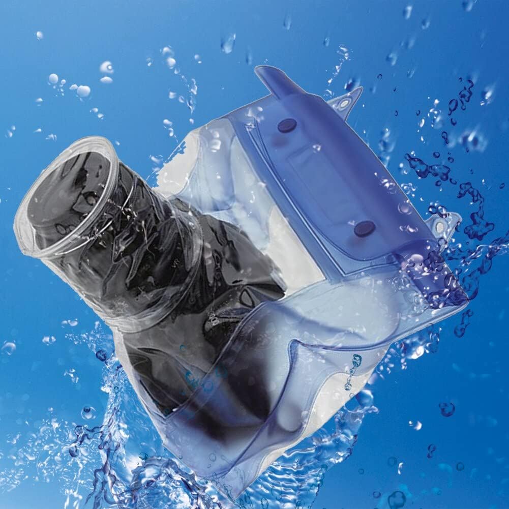 TUZECH Fully Waterproof Pouch for DSLRs Waterproof DSLR SLR Camera Underwater Housing Case Pouch Dry Transparent Bag Digital Camera Lens Dry Protection Bag (Universal - 80MM Lens) (Set of 3)