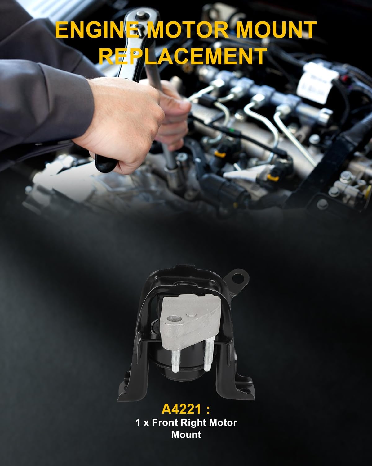OCPTY Engine Motor Mount Compatible for Toyota 2003 2004 2005 2006 2007 2008 Corolla Matrix 1.8L L4 Automatic Transmission # A4221 (1PC)