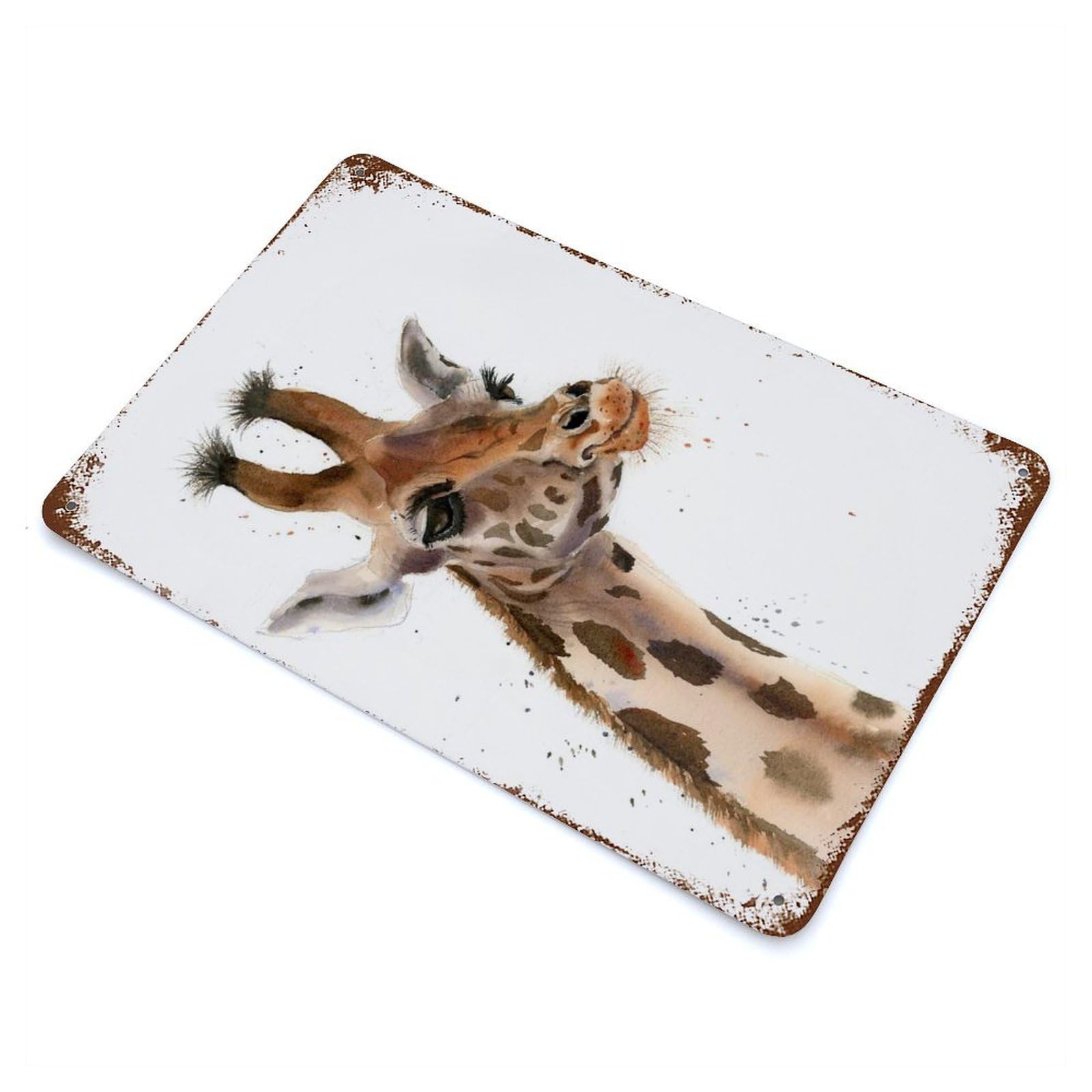 Retro Metal Sign Giraffe 11.8"x7.9", Retro Wall Decor for Living Room, Hallway And Home Decor
