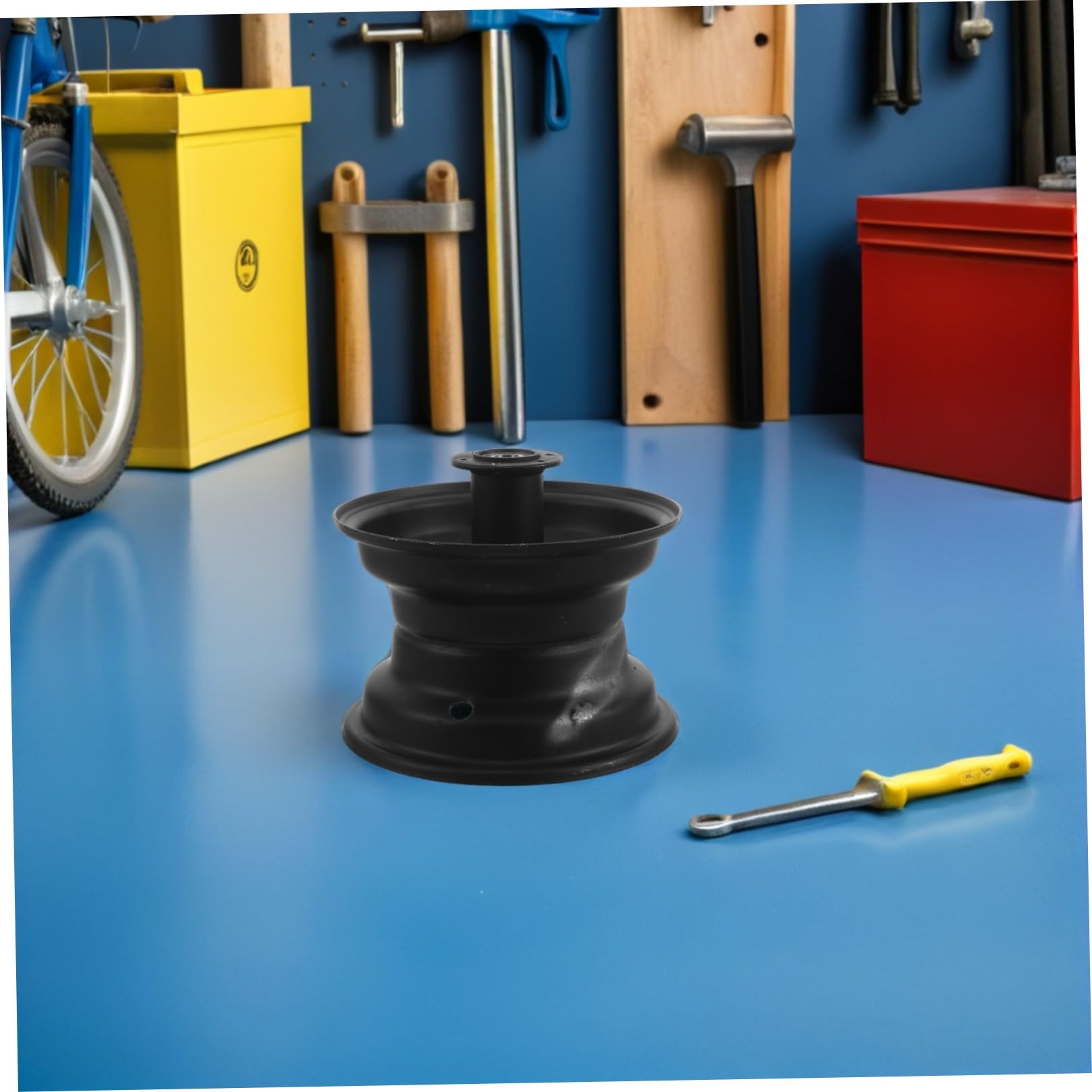CALLARON Mozzo Ruota Anteriore per Scooter Elettrico, Mozzo Disco Freno 6 Bulloni, Cerchio 10x6006, Ferro, Nero, per Moped e Scooter Elettrico, Guida Urbana e Avventura