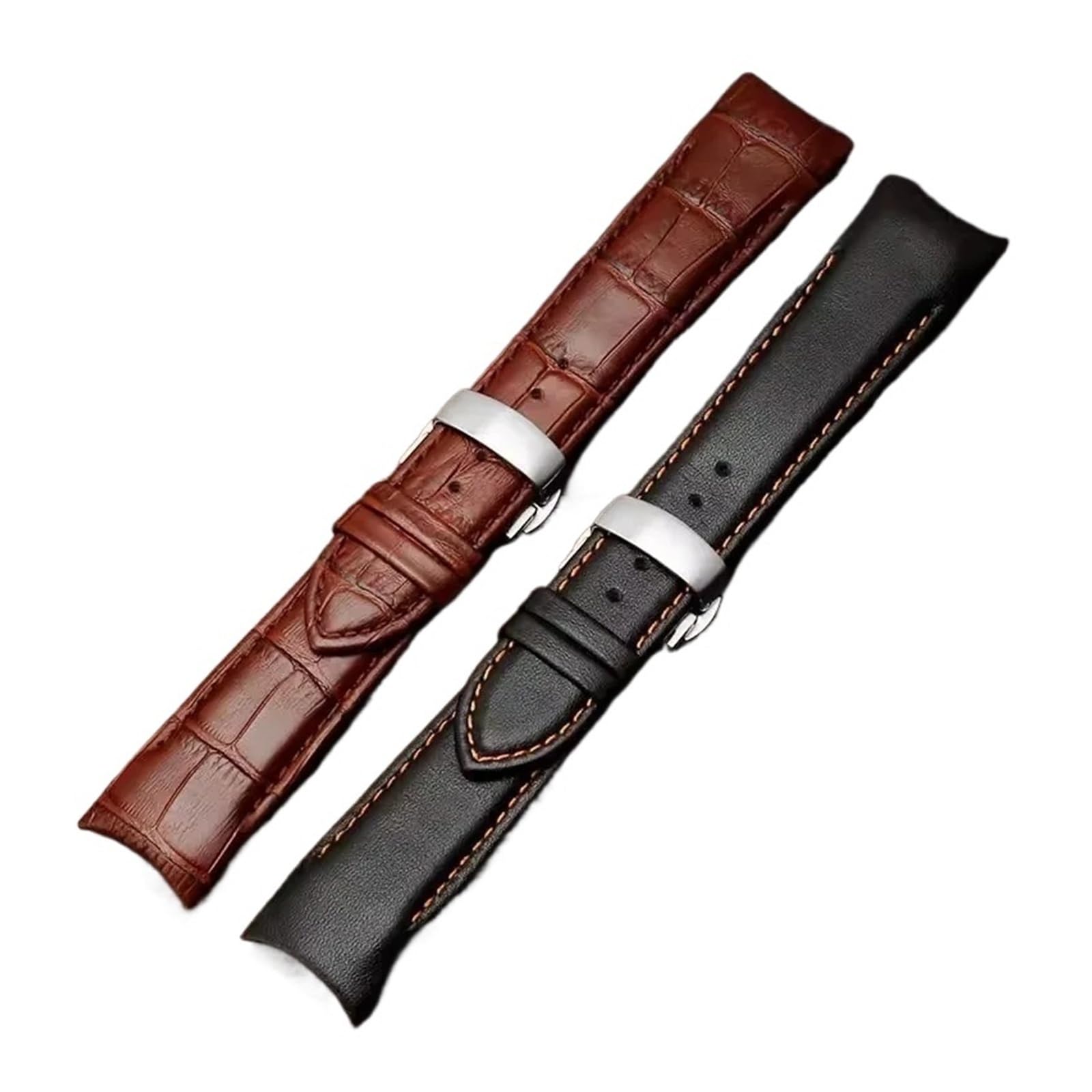 Générique Bracelet de montre compatible avec Tissot COUTURIER T035 T035617 627 T035439, 22 mm, 23 mm, 24 mm, boucle brossée, cuir de veau