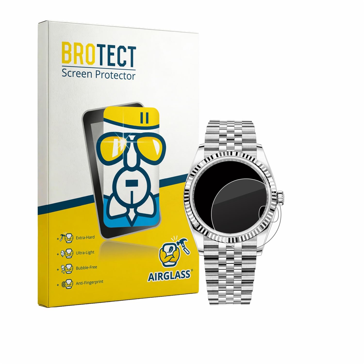BROTECT Protector Pantalla Cristal para Rolex Datejust 36 Protector Vidrio - [Dureza 9H, Anti-Arañazos]