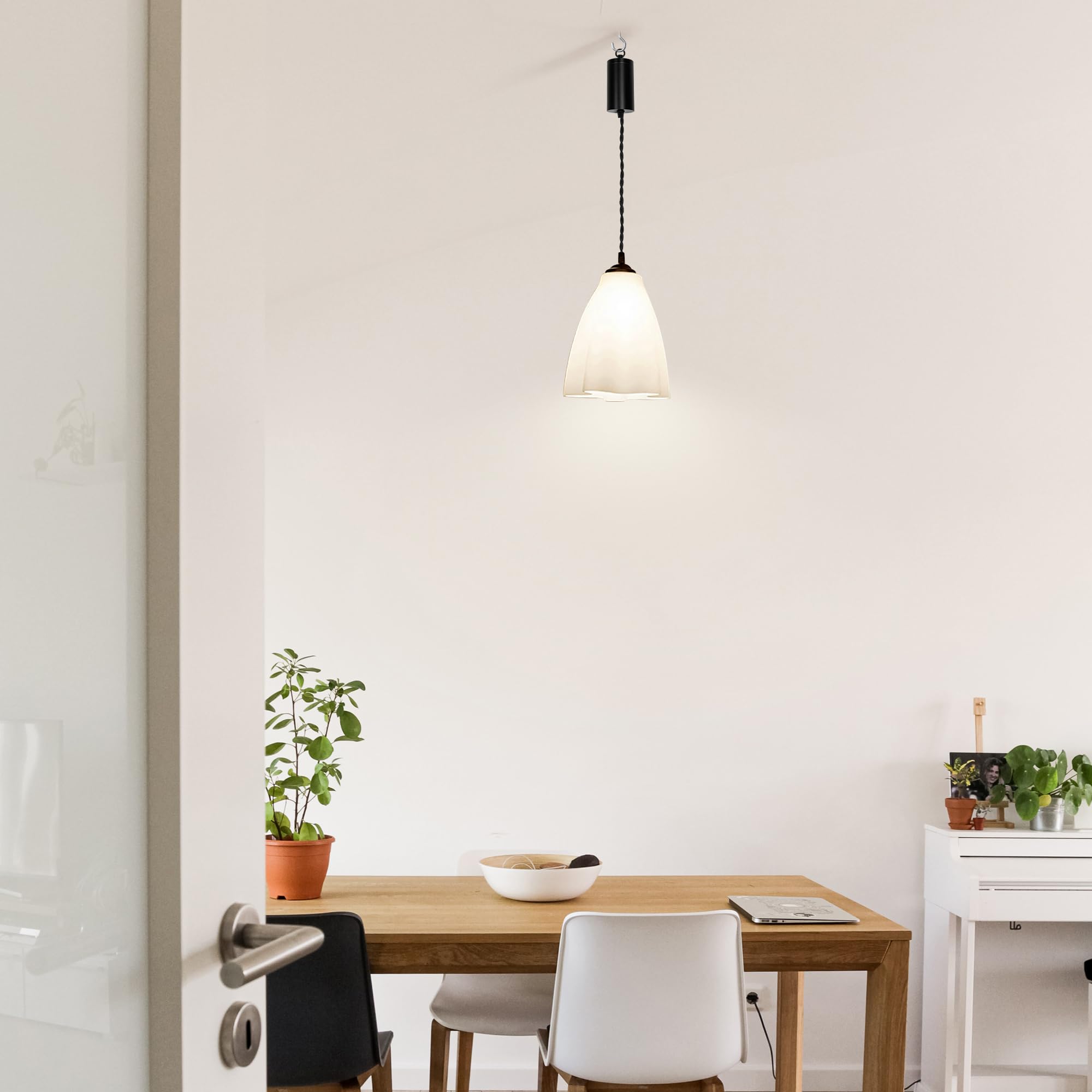 Dimmbare Hängelampe mit Batterie Innen,2er-Satz Modern Hängeleuchte Batteriebetriebene Lampe, Pendelleuchte ohne Strom Stromanschluss für Küche Nachttischcafé TB1200