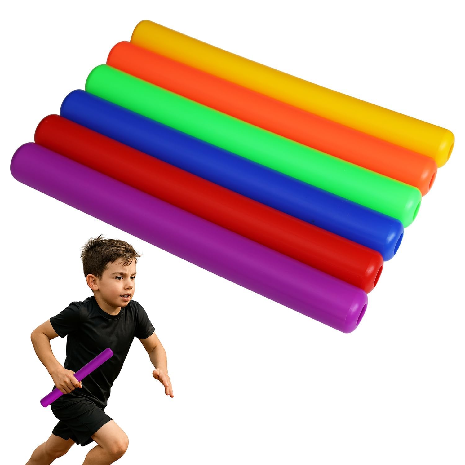 JAXTON Track & Field Plastic Relay Batons Set of 6, Multicolour Running Race Equipment for Athletics Practice, School Sports & Team Competitions-image-15