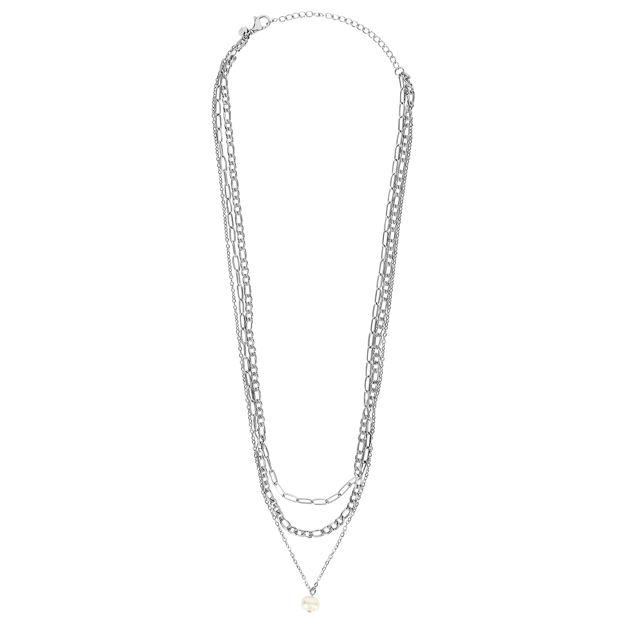 Breil, Collana Donna in Acciaio, Perle Naturali | Collezione MOONLIGHT, Collana, Dimensione 45 cm, Gioiello idee regalo donna