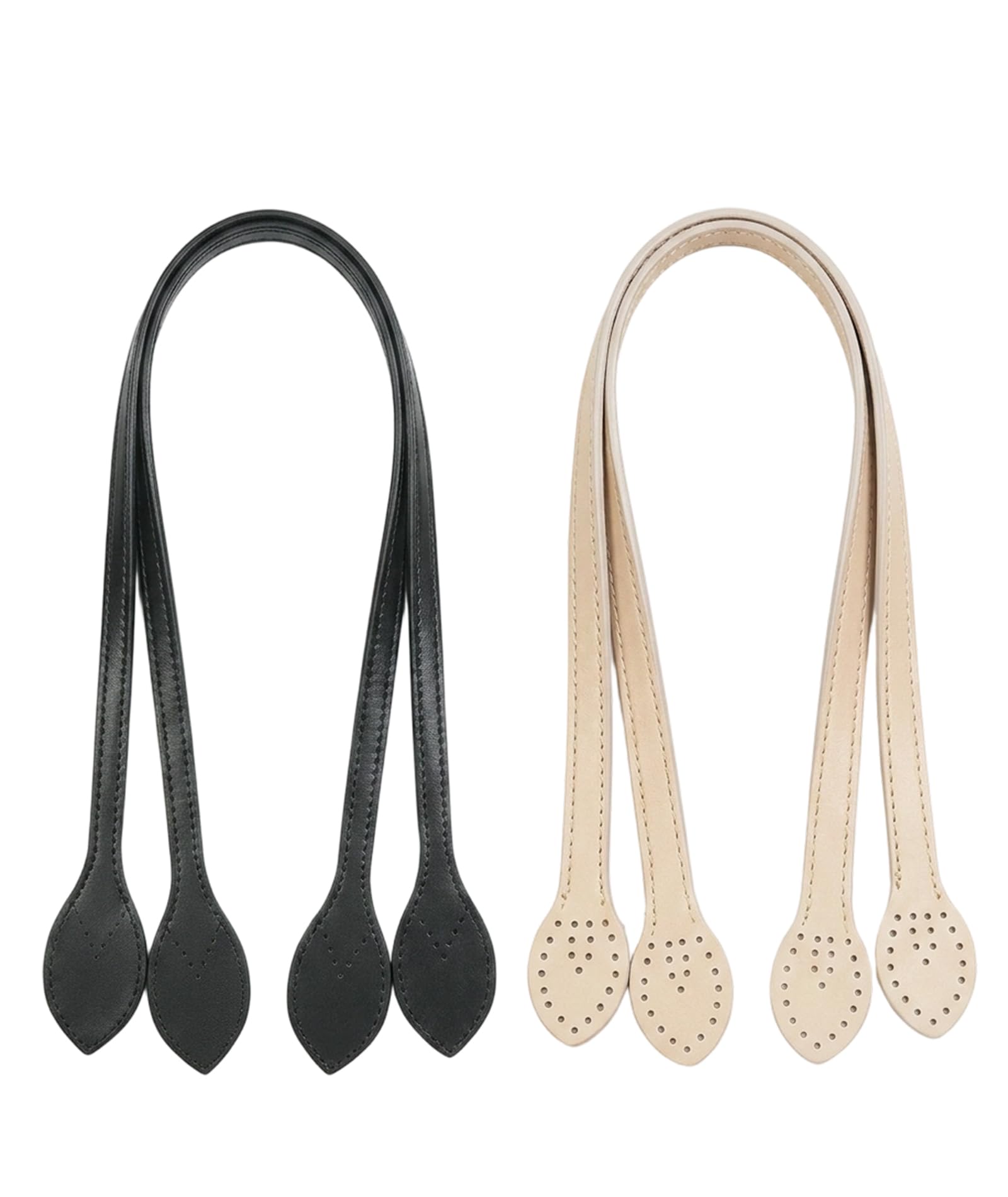 4PCS Sling Bag Straps, Set of Four Leaf Pattern Stitched Straps, Two Black and Two Beige Straps for Bags, Strap Replacement for Various Bag Types, Durable Stitched Design-image-32
