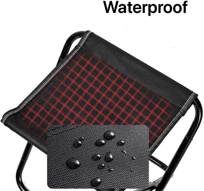 Miniatura 4 de Taburete plegable portátil para campamento, capacidad de 300 libras, ligero de 2.6 libras con bolsillos de almacenamiento (10 x 10 pulgadas)
