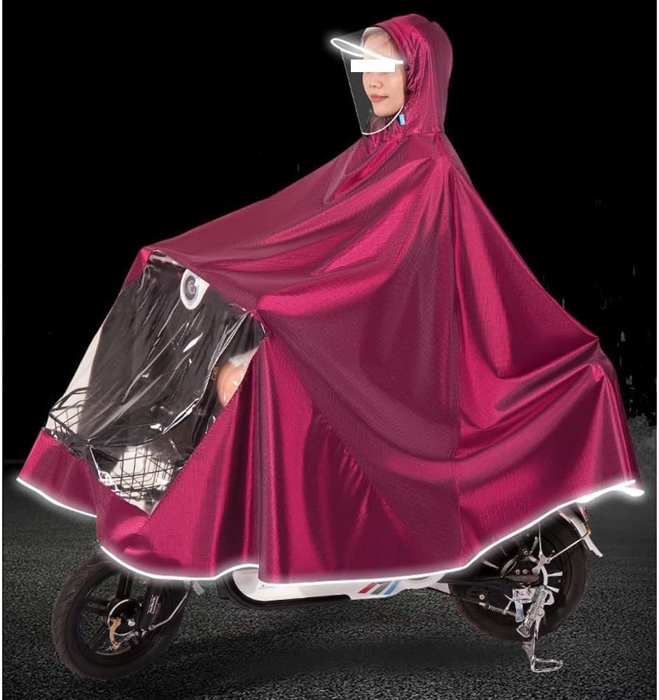 Motocicleta Triciclo Lluvia Chubasquero eléctrico for patinete for hombre y mujer, Poncho de lluvia individual/doble, for montar al aire libre, chubasquero for motocicleta(Purple,3XL without mirror co