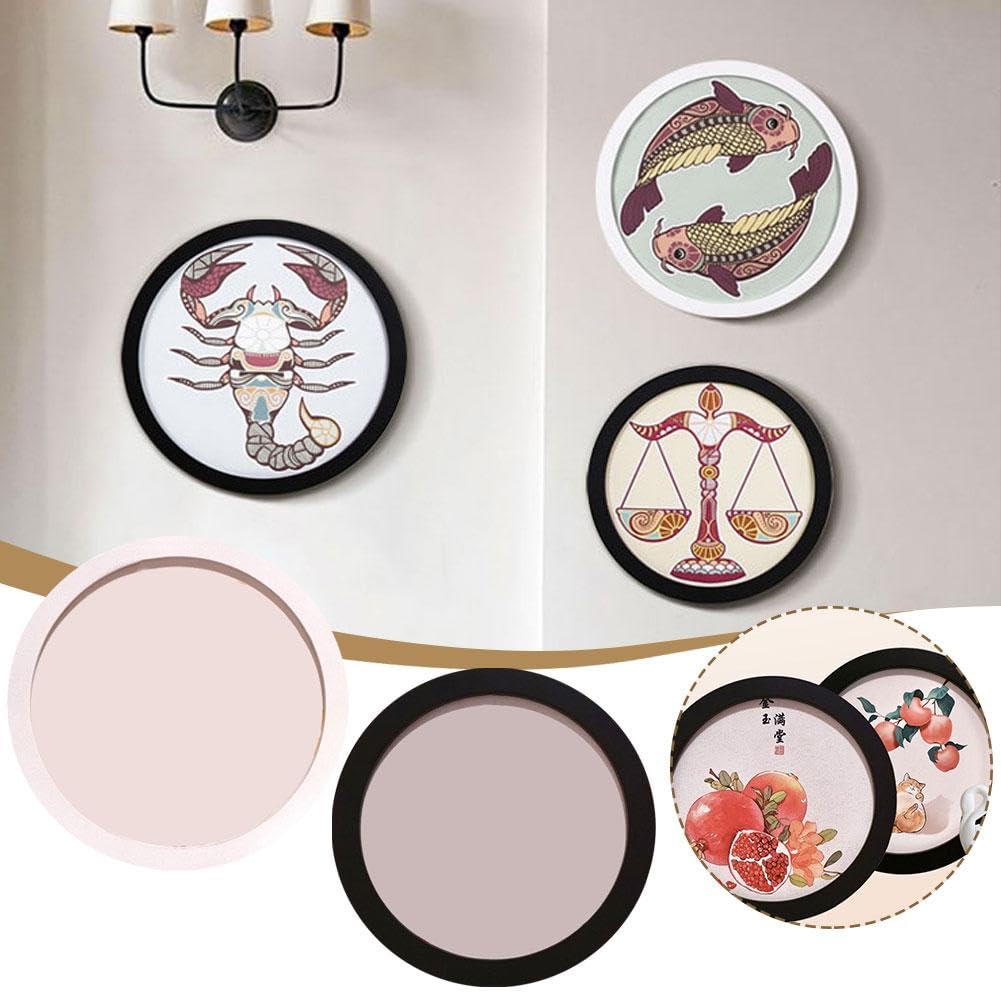 Runder Bilderrahmen 10 Zoll (25,4 Cm) Weiß – Wandbild Aus MDF Mit Plexiglas, Inkl. Aufhänger