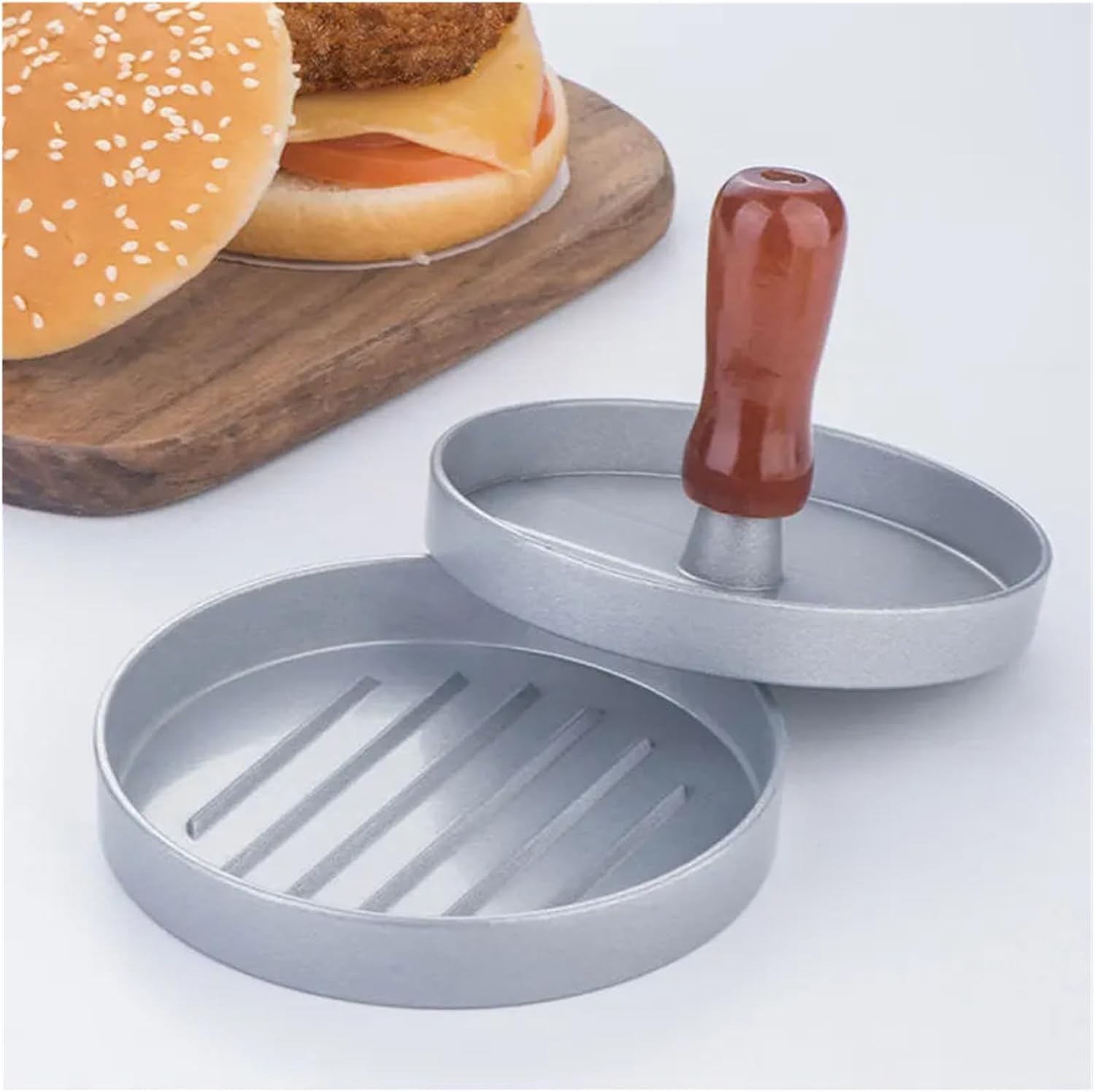 Press Manual Press Non-Stick Coating Press Food Aluminum Alloy Round Molds Grill Maker Mould (Color : Color 1)