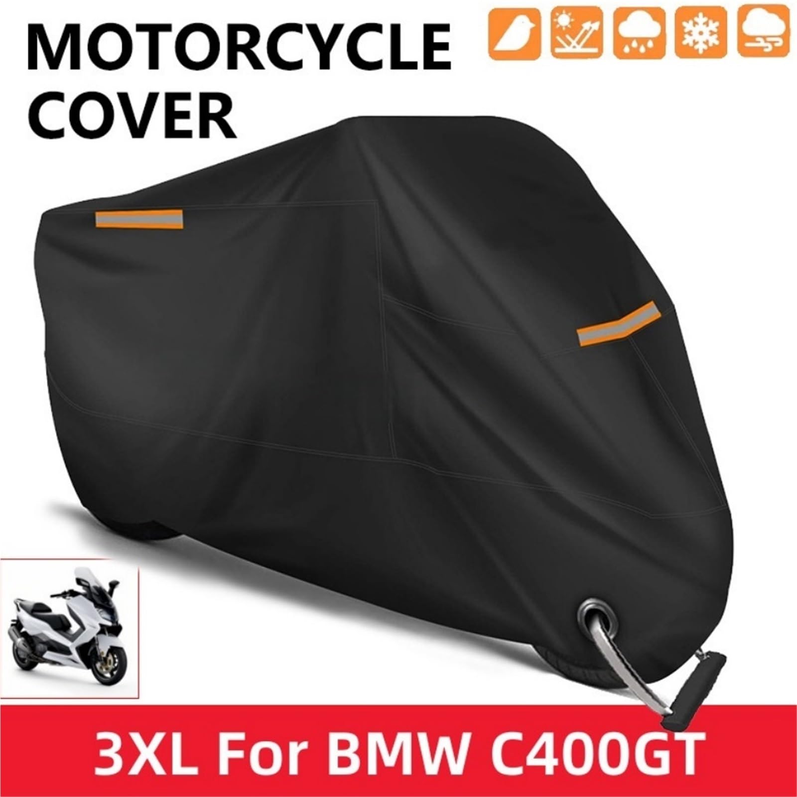 Motorcycle Cover Waterproof Outdoor Scooter UV Protector Dust Rain Cover For B/M/W C400GT C 400GT C400 GT 2019-2022(3XL For 221-230cm)