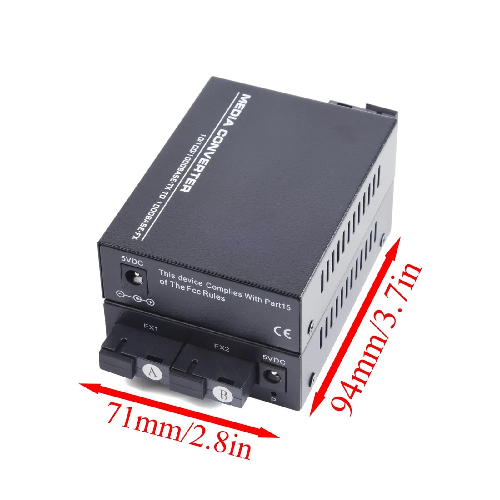 1 paire de convertisseurs média fibre Gigabit 10/100/1000 Mbps monomode | 20 km 2 fibres vers 2 ports RJ45 UPC/contact physique coudé SC(100M Converter)