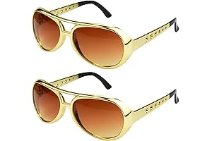 Groovy Golden Costume Glasses for Rockstar Vibes
