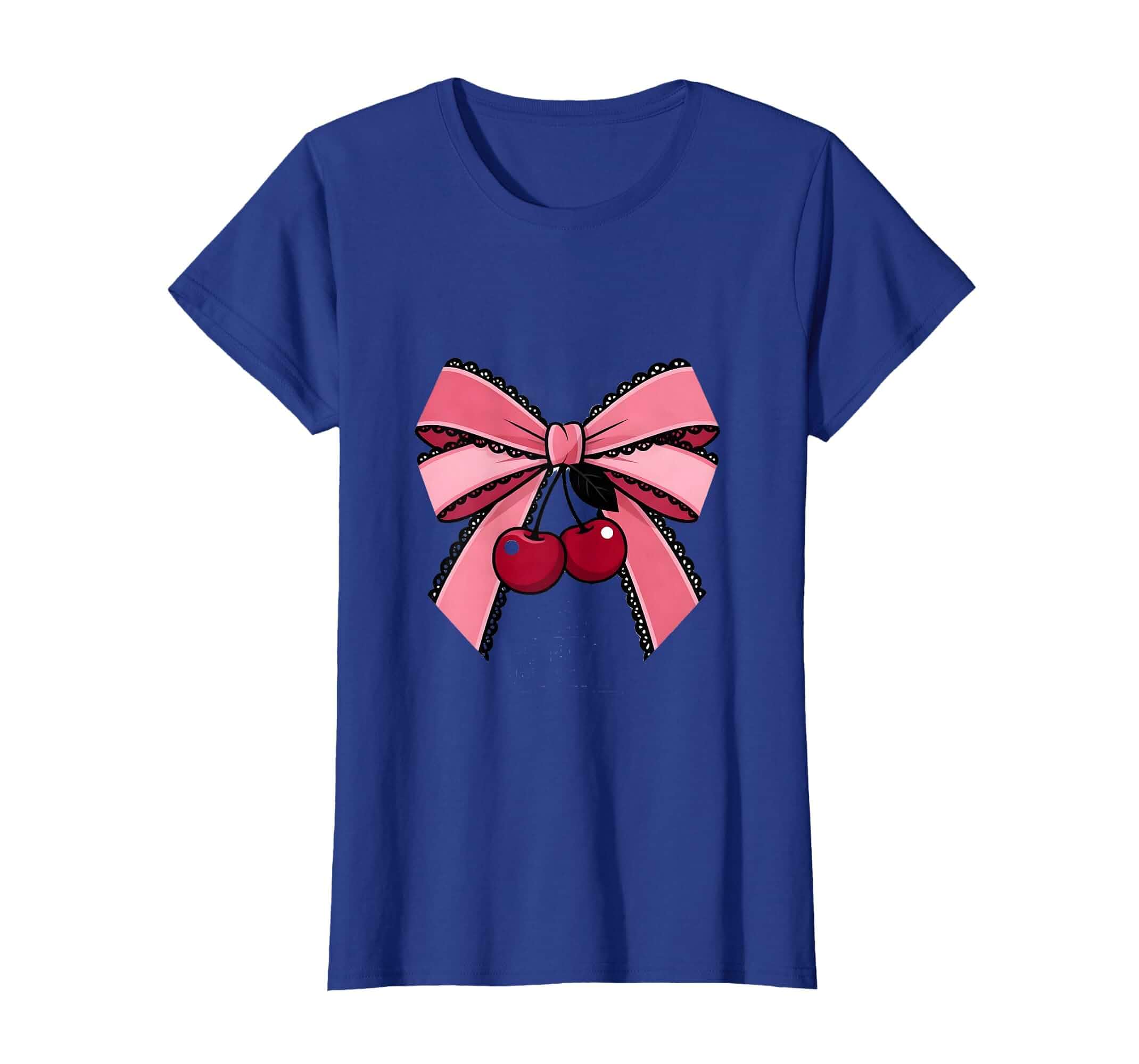 Cherry Ribbon Bow Cute Girly Baby Tee Graphic T-Shirt