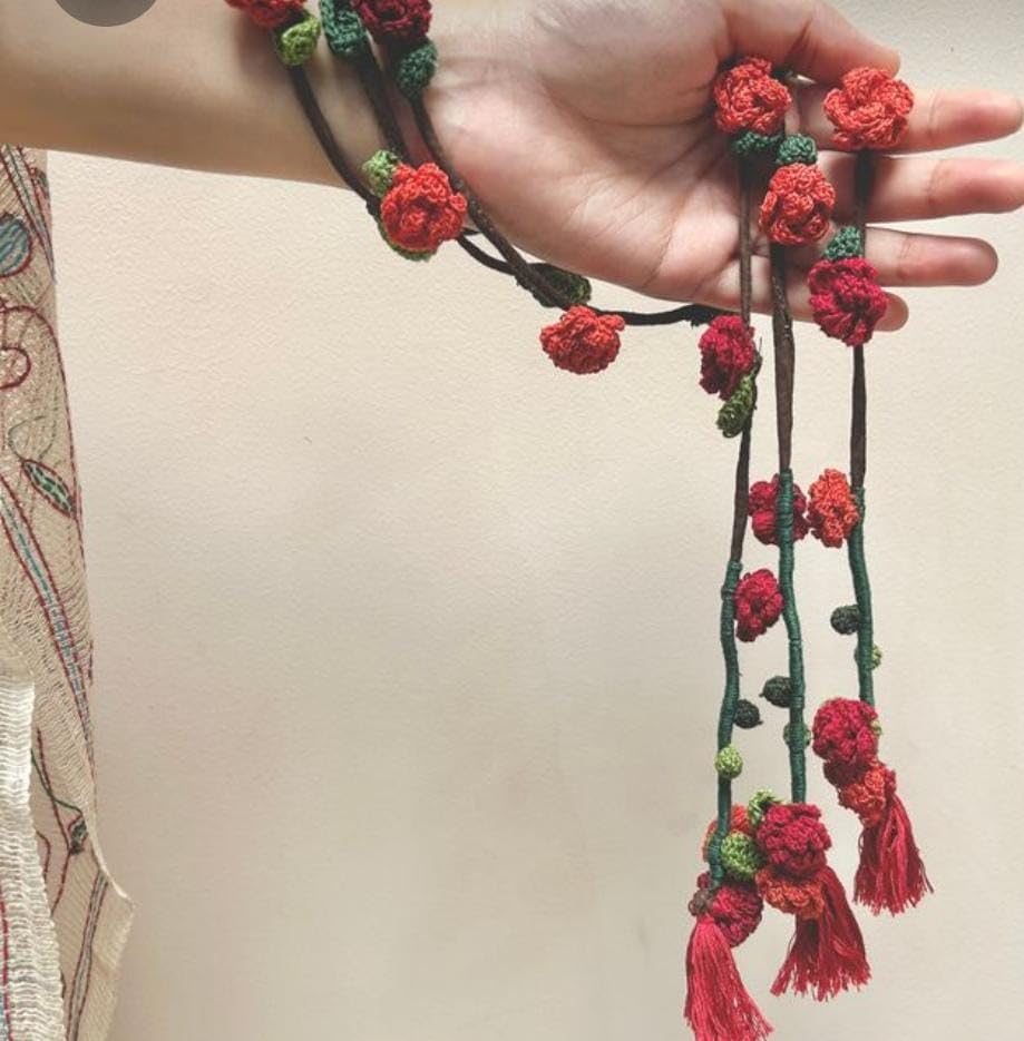 Radhvini Collections Hair Accessory Hair Braid Hair Extension Choti Women's Patiala Shahi Paranda Parandi Traditional Crochet Parandi (Multi)-image-8