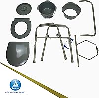 Vista 8 de Dynarex Cómoda plegable para mesita de noche, silla de inodoro portátil 3 en 1 para ancianos y discapacitados, diseñada para uso independiente, como